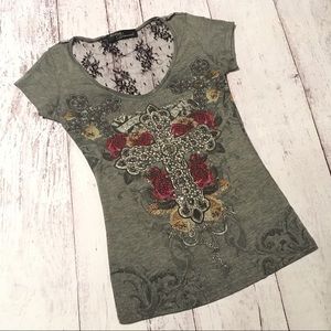 Angels and Diamonds Graphic Tee Shirt Small Top